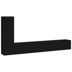 vidaXL 3-tlg. TV-Schrank-Set Schwarz Holzwerkstoff