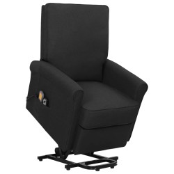 Massagesessel mit Aufstehhilfe Schwarz Stoff