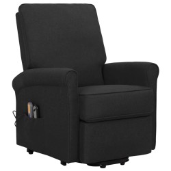 Massagesessel mit Aufstehhilfe Schwarz Stoff