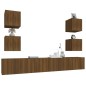 vidaXL 6-tlg. TV-Schrank-Set Braun Eichen-Optik Holzwerkstoff vidaXL 6-tlg. TV-Schrank-Set Braun Eichen-Optik Holzwerkstoff