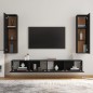 vidaXL 4-tlg. TV-Schrank-Set Schwarz Holzwerkstoff vidaXL 4-tlg. TV-Schrank-Set Schwarz Holzwerkstoff