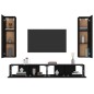 vidaXL 4-tlg. TV-Schrank-Set Schwarz Holzwerkstoff vidaXL 4-tlg. TV-Schrank-Set Schwarz Holzwerkstoff