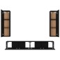 vidaXL 4-tlg. TV-Schrank-Set Schwarz Holzwerkstoff vidaXL 4-tlg. TV-Schrank-Set Schwarz Holzwerkstoff