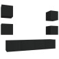 vidaXL 6-tlg. TV-Schrank-Set Schwarz Holzwerkstoff vidaXL 6-tlg. TV-Schrank-Set Schwarz Holzwerkstoff