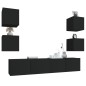 vidaXL 6-tlg. TV-Schrank-Set Schwarz Holzwerkstoff vidaXL 6-tlg. TV-Schrank-Set Schwarz Holzwerkstoff