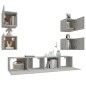 vidaXL 6-tlg. TV-Schrank-Set Betongrau Holzwerkstoff vidaXL 6-tlg. TV-Schrank-Set Betongrau Holzwerkstoff