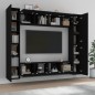 vidaXL 8-tlg. TV-Schrank-Set Schwarz Holzwerkstoff vidaXL 8-tlg. TV-Schrank-Set Schwarz Holzwerkstoff