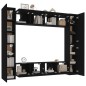 vidaXL 8-tlg. TV-Schrank-Set Schwarz Holzwerkstoff vidaXL 8-tlg. TV-Schrank-Set Schwarz Holzwerkstoff