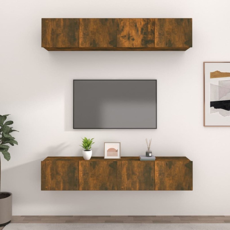 vidaXL TV-Schränke 4 Stk. Sonoma-Eiche 80x30x30 cm Holzwerkstoff vidaXL TV-Schränke 4 Stk. Sonoma-Eiche 80x30x30 cm Holzwerkstoff