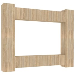 vidaXL 8-tlg. TV-Schrank-Set Sonoma-Eiche Holzwerkstoff