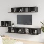vidaXL 5-tlg. TV-Schrank-Set Schwarz Holzwerkstoff vidaXL 5-tlg. TV-Schrank-Set Schwarz Holzwerkstoff