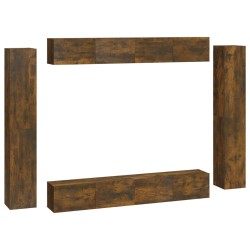 vidaXL 8-tlg. TV-Schrank-Set Räuchereiche Holzwerkstoff