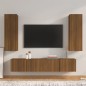 vidaXL 4-tlg. TV-Schrank-Set Braun Eichen-Optik Holzwerkstoff vidaXL 4-tlg. TV-Schrank-Set Braun Eichen-Optik Holzwerkstoff