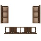 vidaXL 4-tlg. TV-Schrank-Set Braun Eichen-Optik Holzwerkstoff vidaXL 4-tlg. TV-Schrank-Set Braun Eichen-Optik Holzwerkstoff