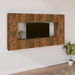 vidaXL 8-tlg. TV-Schrank-Set Räuchereiche Holzwerkstoff