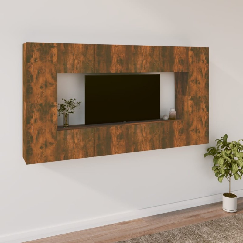 vidaXL 8-tlg. TV-Schrank-Set Räuchereiche Holzwerkstoff vidaXL 8-tlg. TV-Schrank-Set Räuchereiche Holzwerkstoff