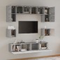 vidaXL 8-tlg. TV-Schrank-Set Grau Sonoma Holzwerkstoff vidaXL 8-tlg. TV-Schrank-Set Grau Sonoma Holzwerkstoff