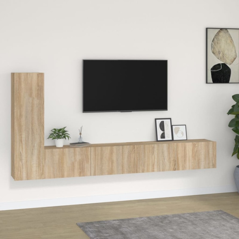 vidaXL 3-tlg. TV-Schrank-Set Sonoma-Eiche Holzwerkstoff vidaXL 3-tlg. TV-Schrank-Set Sonoma-Eiche Holzwerkstoff