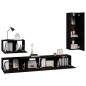 vidaXL 4-tlg. TV-Schrank-Set Schwarz Holzwerkstoff vidaXL 4-tlg. TV-Schrank-Set Schwarz Holzwerkstoff