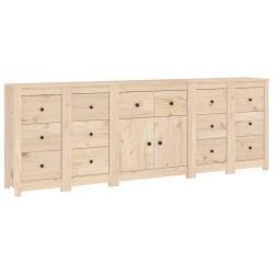 vidaXL Sideboard 230x35x80 cm Massivholz Kiefer