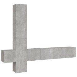 vidaXL 5-tlg. TV-Schrank-Set Betongrau Holzwerkstoff
