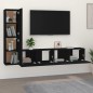 vidaXL 4-tlg. TV-Schrank-Set Schwarz Holzwerkstoff vidaXL 4-tlg. TV-Schrank-Set Schwarz Holzwerkstoff