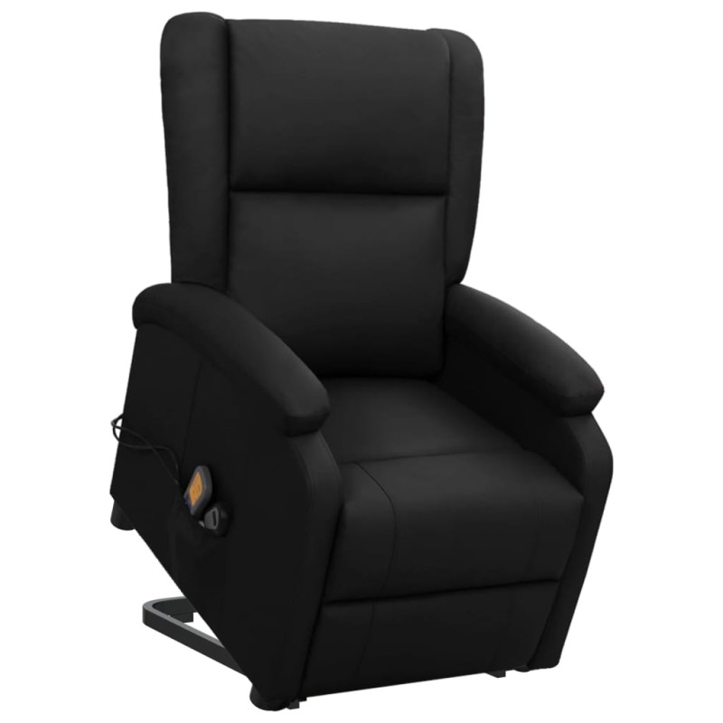 Massagesessel mit Aufstehhilfe Schwarz Kunstleder Massagesessel mit Aufstehhilfe Schwarz Kunstleder