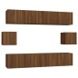 vidaXL 6-tlg. TV-Schrank-Set Braun Eichen-Optik Holzwerkstoff vidaXL 6-tlg. TV-Schrank-Set Braun Eichen-Optik Holzwerkstoff