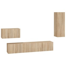 vidaXL 4-tlg. TV-Schrank-Set Sonoma-Eiche Holzwerkstoff
