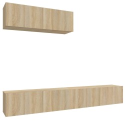 vidaXL 3-tlg. TV-Schrank-Set Sonoma-Eiche Holzwerkstoff