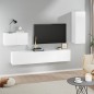 vidaXL 4-tlg. TV-Schrank-Set Weiß Holzwerkstoff vidaXL 4-tlg. TV-Schrank-Set Weiß Holzwerkstoff