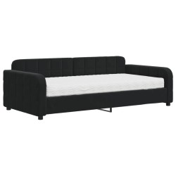 vidaXL Tagesbett mit Matratze Schwarz 100x200 cm Samt