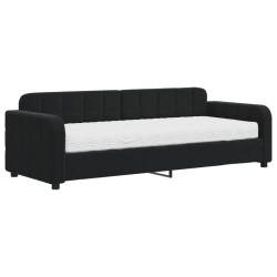 vidaXL Tagesbett mit Matratze Schwarz 80x200 cm Samt