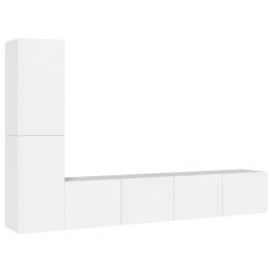 vidaXL 4-tlg. TV-Schrank-Set Weiß Holzwerkstoff