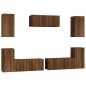 vidaXL 7-tlg. TV-Schrank-Set Braun Eichen-Optik Holzwerkstoff vidaXL 7-tlg. TV-Schrank-Set Braun Eichen-Optik Holzwerkstoff