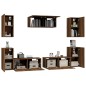 vidaXL 7-tlg. TV-Schrank-Set Braun Eichen-Optik Holzwerkstoff vidaXL 7-tlg. TV-Schrank-Set Braun Eichen-Optik Holzwerkstoff