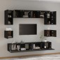 vidaXL 8-tlg. TV-Schrank-Set Schwarz Holzwerkstoff vidaXL 8-tlg. TV-Schrank-Set Schwarz Holzwerkstoff
