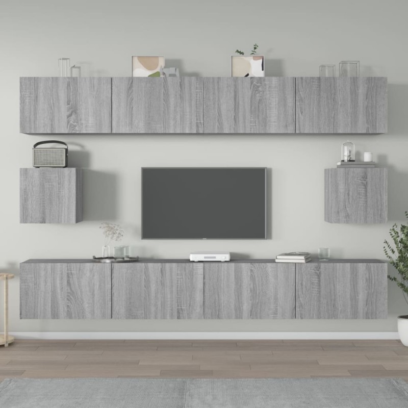vidaXL 6-tlg. TV-Schrank-Set Grau Sonoma Holzwerkstoff vidaXL 6-tlg. TV-Schrank-Set Grau Sonoma Holzwerkstoff
