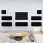 vidaXL 7-tlg. TV-Schrank-Set Schwarz Holzwerkstoff vidaXL 7-tlg. TV-Schrank-Set Schwarz Holzwerkstoff