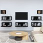 vidaXL 7-tlg. TV-Schrank-Set Schwarz Holzwerkstoff vidaXL 7-tlg. TV-Schrank-Set Schwarz Holzwerkstoff
