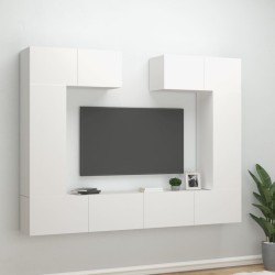 vidaXL 6-tlg. TV-Schrank-Set Weiß Holzwerkstoff
