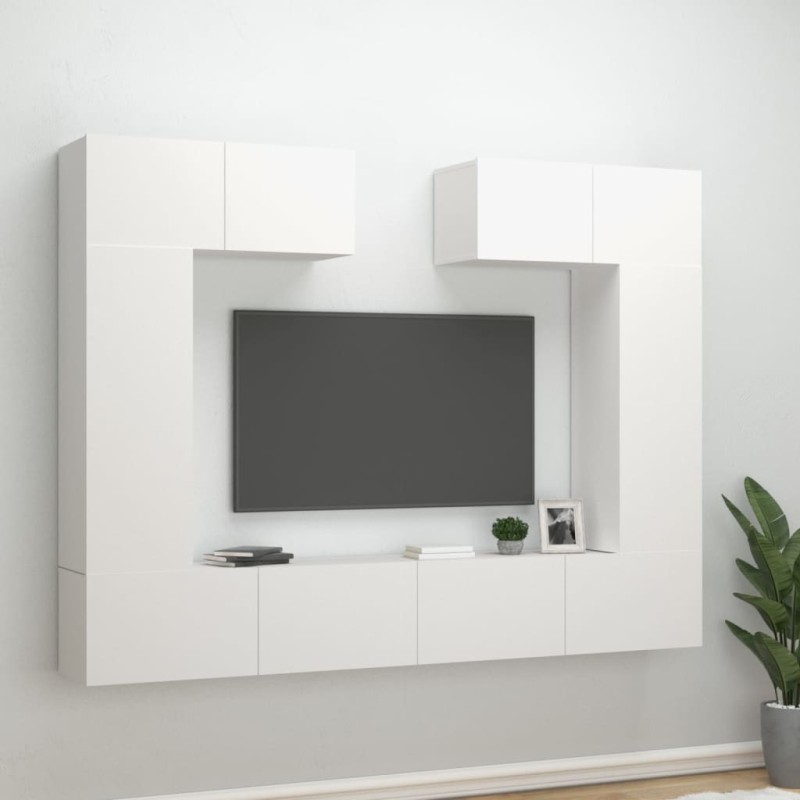vidaXL 6-tlg. TV-Schrank-Set Weiß Holzwerkstoff vidaXL 6-tlg. TV-Schrank-Set Weiß Holzwerkstoff
