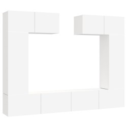 vidaXL 6-tlg. TV-Schrank-Set Weiß Holzwerkstoff