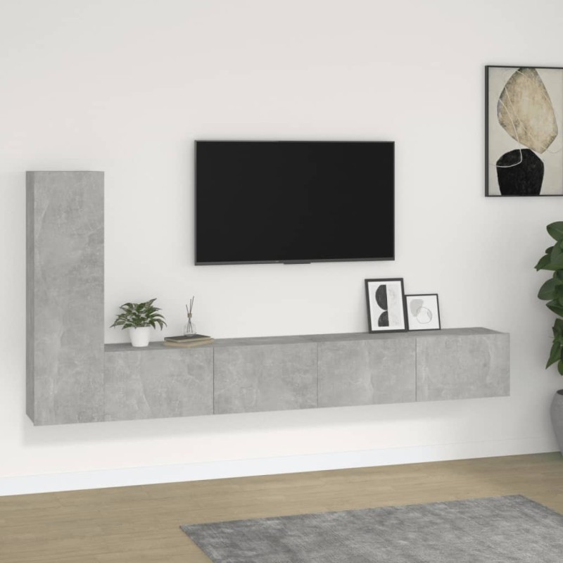 vidaXL 3-tlg. TV-Schrank-Set Betongrau Holzwerkstoff vidaXL 3-tlg. TV-Schrank-Set Betongrau Holzwerkstoff