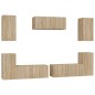 vidaXL 7-tlg. TV-Schrank-Set Sonoma-Eiche Holzwerkstoff vidaXL 7-tlg. TV-Schrank-Set Sonoma-Eiche Holzwerkstoff