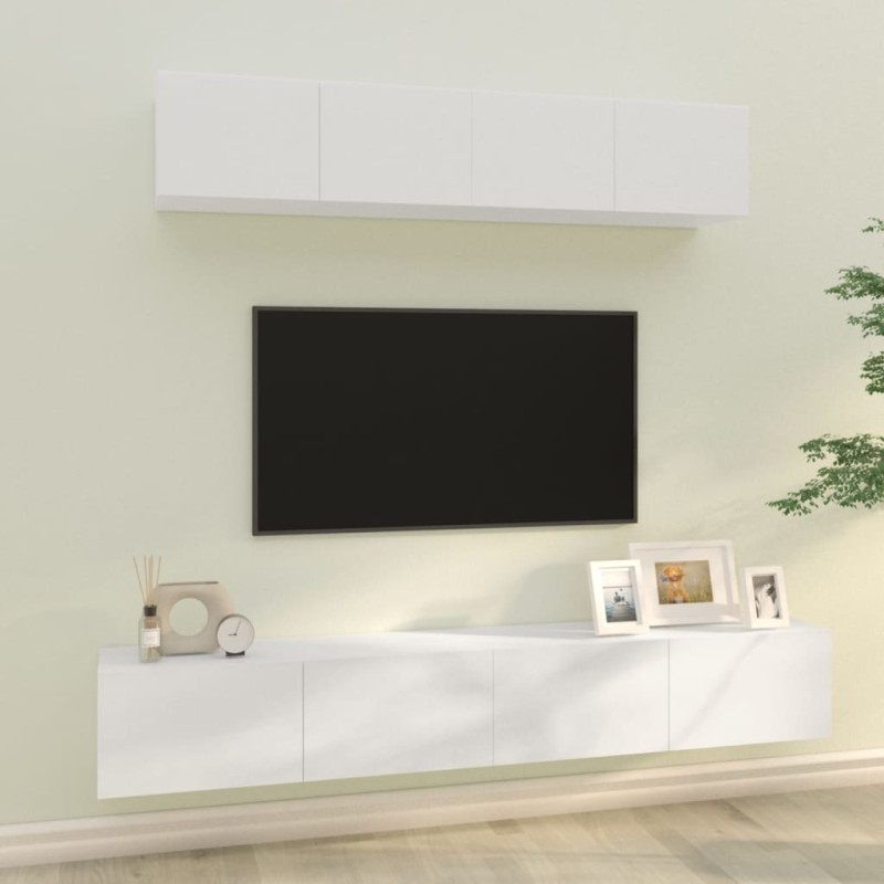 vidaXL 4-tlg. TV-Schrank-Set Hochglanz-Weiß Holzwerkstoff vidaXL 4-tlg. TV-Schrank-Set Hochglanz-Weiß Holzwerkstoff