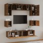 vidaXL 8-tlg. TV-Schrank-Set Braun Eichen-Optik Holzwerkstoff vidaXL 8-tlg. TV-Schrank-Set Braun Eichen-Optik Holzwerkstoff