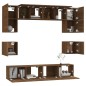vidaXL 8-tlg. TV-Schrank-Set Braun Eichen-Optik Holzwerkstoff vidaXL 8-tlg. TV-Schrank-Set Braun Eichen-Optik Holzwerkstoff