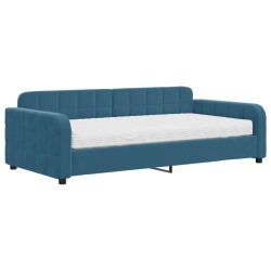 vidaXL Tagesbett mit Matratze Blau 100x200 cm Samt