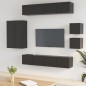 vidaXL 8-tlg. TV-Schrank-Set Schwarz Holzwerkstoff vidaXL 8-tlg. TV-Schrank-Set Schwarz Holzwerkstoff